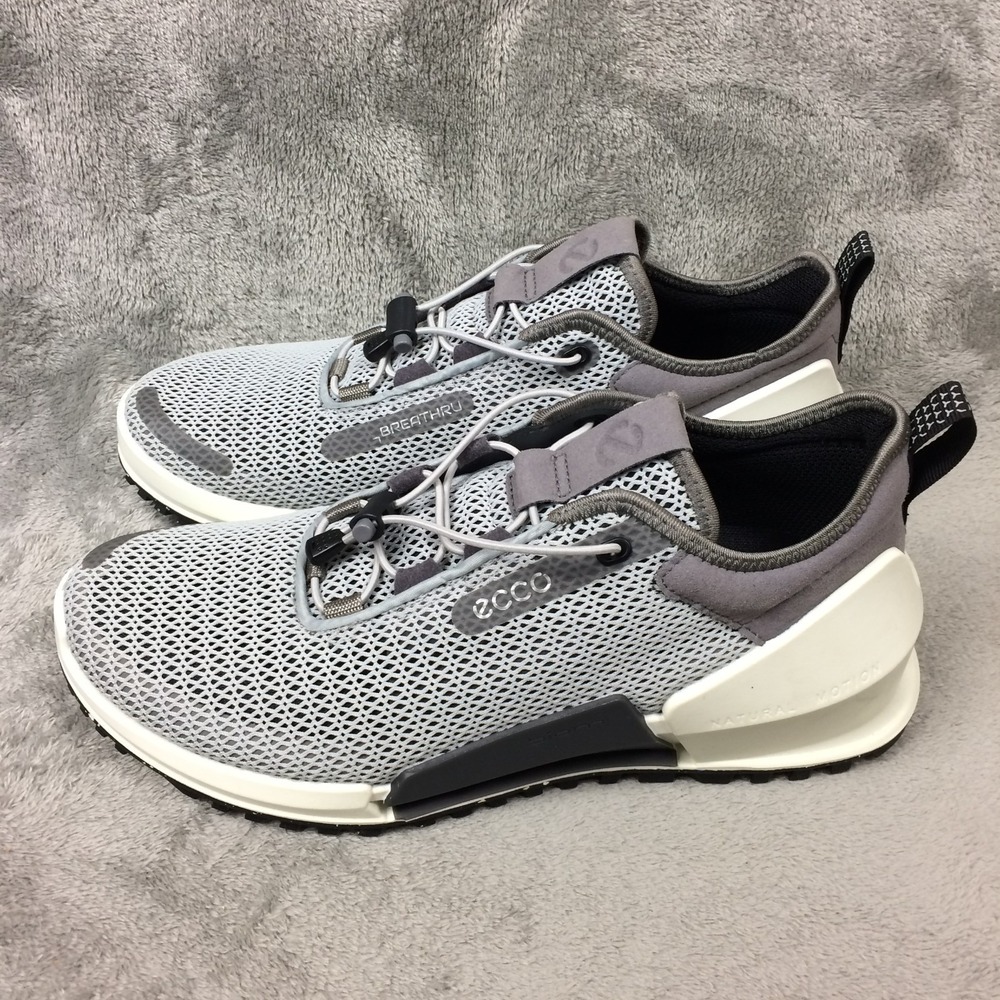 Ecco Mens Biom 2.0 Breathru Sneakers Concrete Grey White EU 40 Size 6 - 6.5